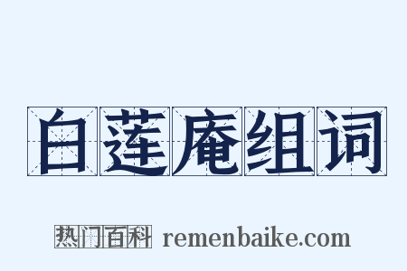 白莲庵组词是什么意思的图片